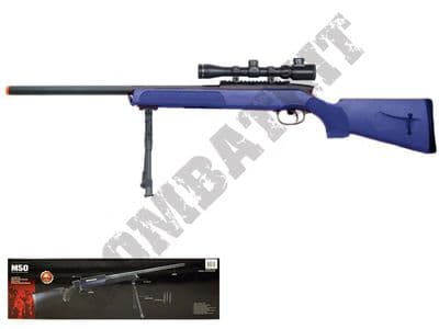 M50 BB Gun Bundle GSG Replica Spring Airsoft Sniper Rifle Black 2 Tone + Scope + Bipod