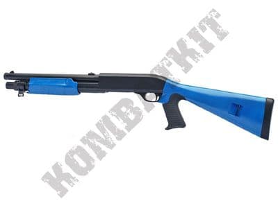 M56A BB Gun Franchi SAS Replica Tri-Shot Spring Airsoft Shotgun Black 2 Tone