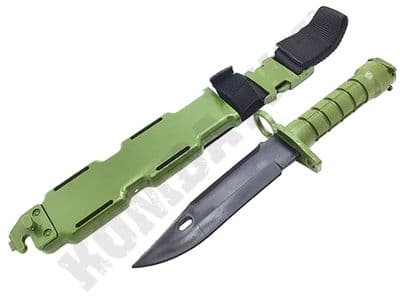 M9 Rubber Training Knife OD Green Airsoft Bayonet With Hard Case Military Replica