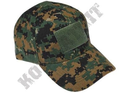 Military Operators Baseball Cap 3 Velcro Patch Panels Army Green Digital Camo