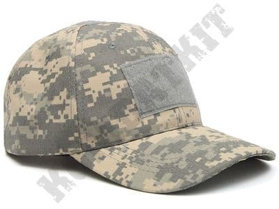 Military Operators Baseball Cap 3 Velcro Patch Panels Army Grey Digital Camo