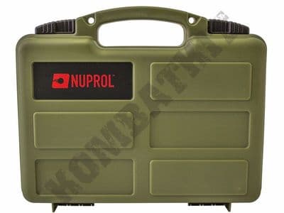 Nuprol Hard Case Green Resin for Airgun Pistol Airsoft BB Guns Lockable Wave Foam Liner 31x21cm