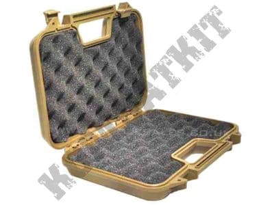 P103 Pistol Gun Case Desert Tan Hard Resin Lockable Wave Foam Liner 300x200x65mm