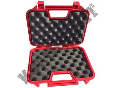 P103 Pistol Gun Case Red Hard Resin Lockable Wave Foam Liner 300x200x65mm