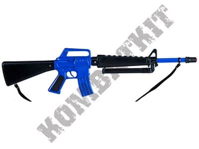 R118 Die-Cast Metal 8 Shot Toy Cap Rifle M16 Machine Gun Police Blue