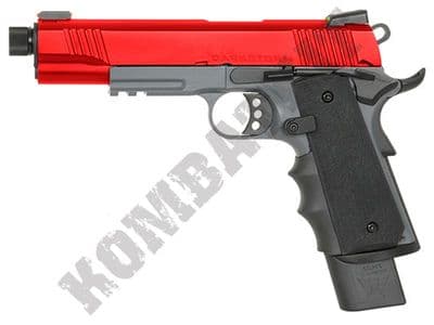 R32-1 Darkstorm Airsoft Pistol 1911 MEU Railed Gas Blowback BB Gun Grey & 2 Tone Metal