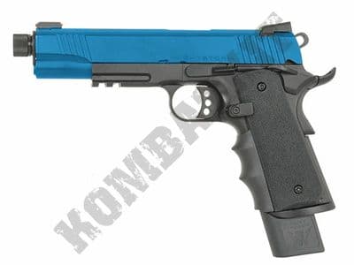 R32 Nightstorm Airsoft Pistol 1911 MEU Railed Gas Blowback BB Gun Black & 2 Tone Metal