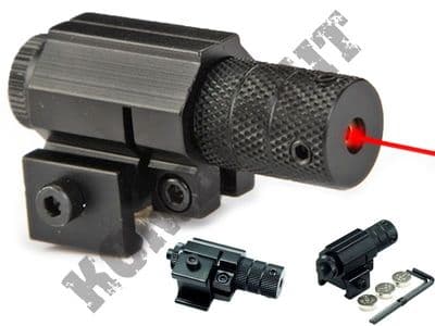 Red Dot Laser Sight for Air Gun Airsoft BB Guns Metal Rail Mount Round Black