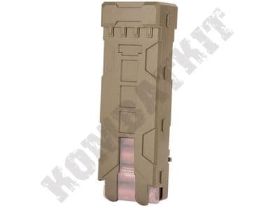 Shotgun Shell Cartridge Carrier MOLLE or Belt Clip Spring Fed Desert Tan Resin