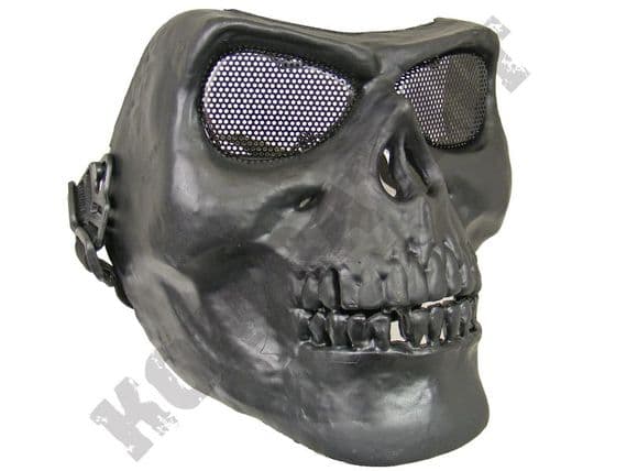 Skeleton Mask Black Full Face | Airsoft Skirmish, Safety & Tactical Kit | KOMBATKIT