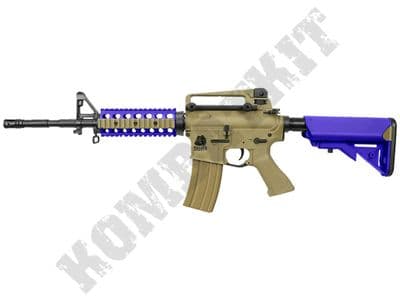 SR4PG Airsoft Assault Rifle M4A1 RIS AEG Electric BB Gun Tan 2 Tone