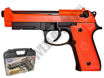 SR92 Metal Gas Blowback Airsoft BB Gun Black and Orange