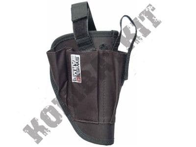 Swiss Arms Right Hip Tactical Gun Holster for Airsoft Handguns & BB Pistols Black