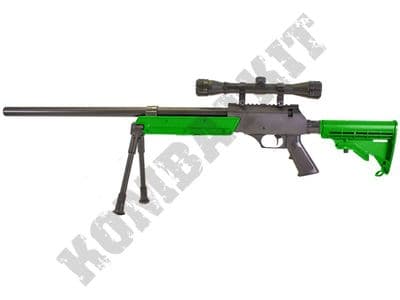 T96 Airsoft Sniper Rifle Tactical SR-2 Spring  BB Gun Black 2 Tone  + Scope + Bipod