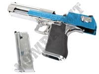 Desert Eagle 50AE BB Gun | Gas Blowback Airsoft Pistol 2 Tone Chrome | Kombatkit