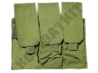 Triple Rifle Magazine Pouch M4/M16 M14/G36 MOLLE Green (P005)
