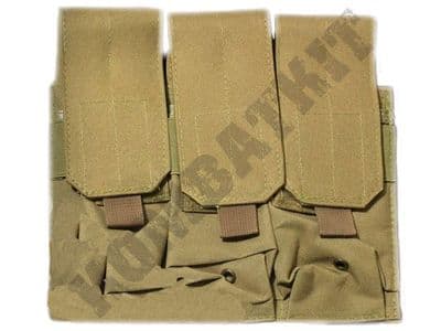 Triple Rifle Magazine Pouch M4/M16 M14/G36 MOLLE Tan Colour (P005)