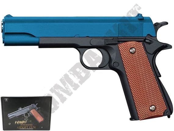 V14 Metal BB Gun 1911 Spring Airsoft Pistol Black 2 Tone | Kombatkit