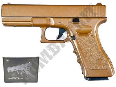 V20 Metal BB Gun 17 Style Spring Airsoft Pistol Metallic Bronze 2 Tone