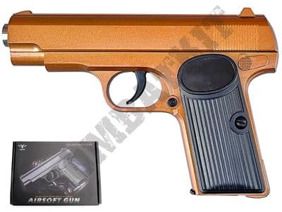V8 Metal BB Gun Russian Tokarev TT33 Replica Spring Airsoft Pistol Metallic Bronze 2 Tone