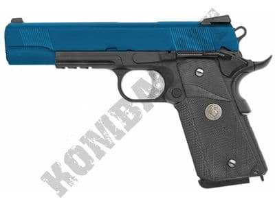 WE 1911 MEU Railed Airsoft Pistol Gas Blowback BB Gun Black 2 Tone Metal