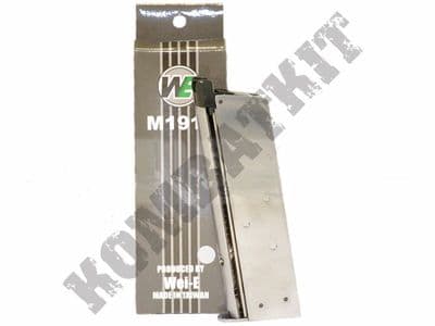 WE 1911 Nighthawk Airsoft Pistol Gas Magazine GBB BB Gun Silver Metal
