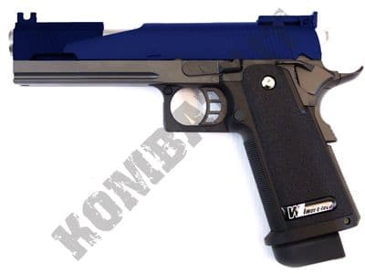 WE 5.1 Dragon Metal Pistol Gas Blowback Airsoft BB Gun 2 Tone Blue Black