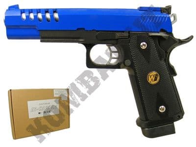 WE 5.1 Hi Capa Airsoft Pistol Gas Blowback BB Gun Black 2 Tone Metal