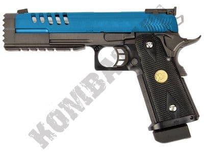 WE 5.2K Hi Capa 1911 Airsoft Pistol Gas Blowback BB Gun Black 2 Tone