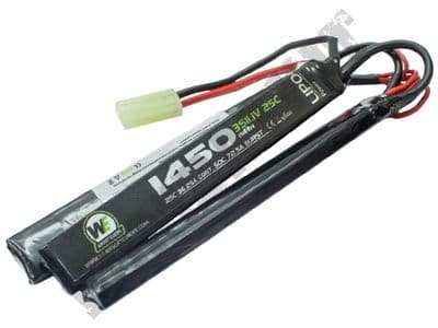 WE Airsoft 11.1V Lipo 1450mAH 25c 3 Way Nun-Chuck Battery Pack Small Tamiya