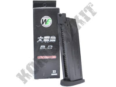 WE Airsoft BB-001-MAG M&P Toucan Big Little Bird 22 x 6mm Round Gas Magazine Black Metal