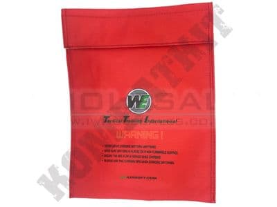 WE Airsoft Lipo Life Safe Battery Case Li-Po Charging Pouch Flameproof in Red