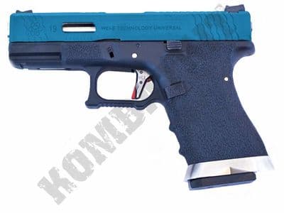 WE Force EU9 Airsoft Pistol Gas Blowback BB Gun Black 2 Tone Silver Barrel