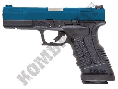 WE GP1799 WET T1 Airsoft Pistol Gas Blowback BB Gun Black 2 Tone Silver Barrel