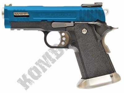 WE Hi-Capa 3.8 WET Airsoft Pistol Velociraptor Gas Blowback BB Gun Black 2 Tone Metal Slide