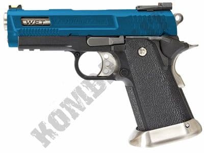 WE Hi-Capa 3.8 WET Brontosaurus Airsoft Pistol Gas Blowback BB Gun Black 2 Tone Metal Slide