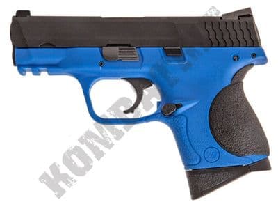 WE Little Bird M&P Toucan Gas Blowback Airsoft BB Gun 2 Tone Blue Black Metal Slide
