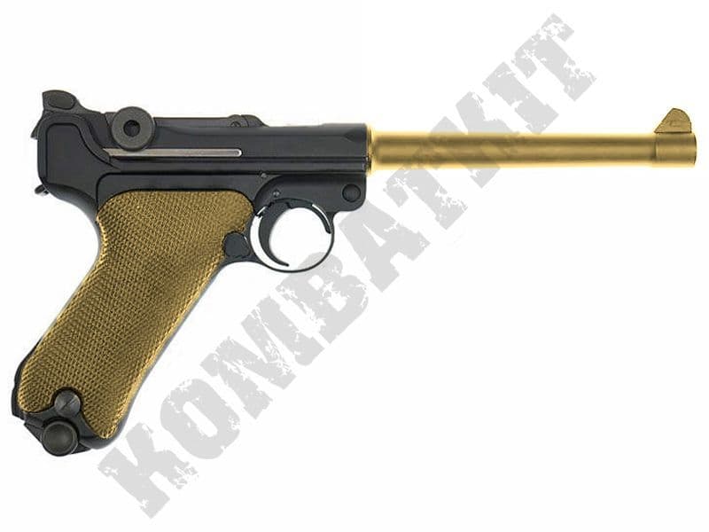 WE PO8 Airsoft Pistol 6 Inch Luger Replica Airsoft Gas Blowback BB