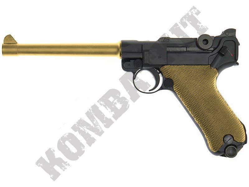 WE PO8 Airsoft Pistol 6 Inch Luger Replica Airsoft Gas Blowback BB