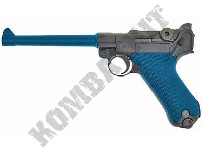 WE P08 Luger Replica Airsoft Pistol Gas Blowback BB Gun Black 2 Tone Metal 6 inch