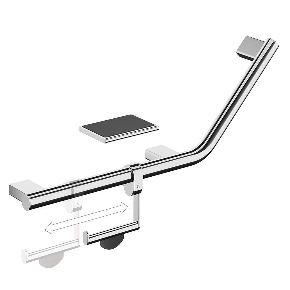 Assisted Grab Rails DTUK465 Assisted Living Grab Rail with Toilet Roll Holder & Shelf