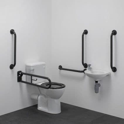 Budget Close Coupled Disabled Doc M Toilet Pack - Grey