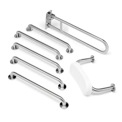 Budget Disabled Toilet Grab Rail Kit with Back Rest