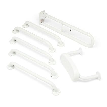 Budget Disabled Toilet Grab Rail Kit with Back Rest