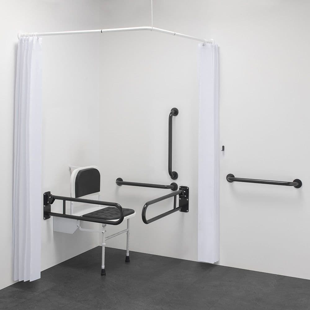 Budget DOC M Disabled Shower Room Pack Curtains Grey