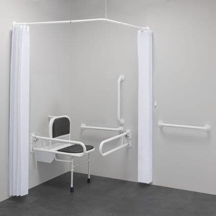 Budget DOC M Disabled Shower Room Pack & Curtains - White