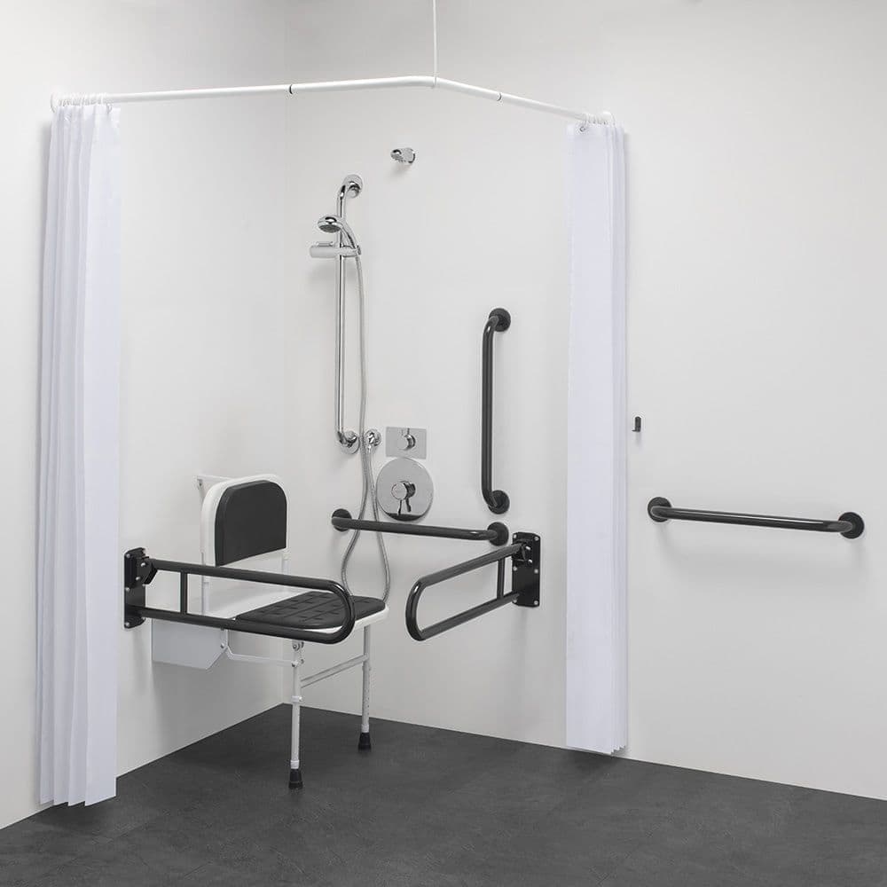 Budget DOC M Disabled Shower Room Pack With Concealed Valves & Curtains ...