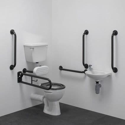 Budget Low Level Disabled Doc M Toilet Pack - Grey