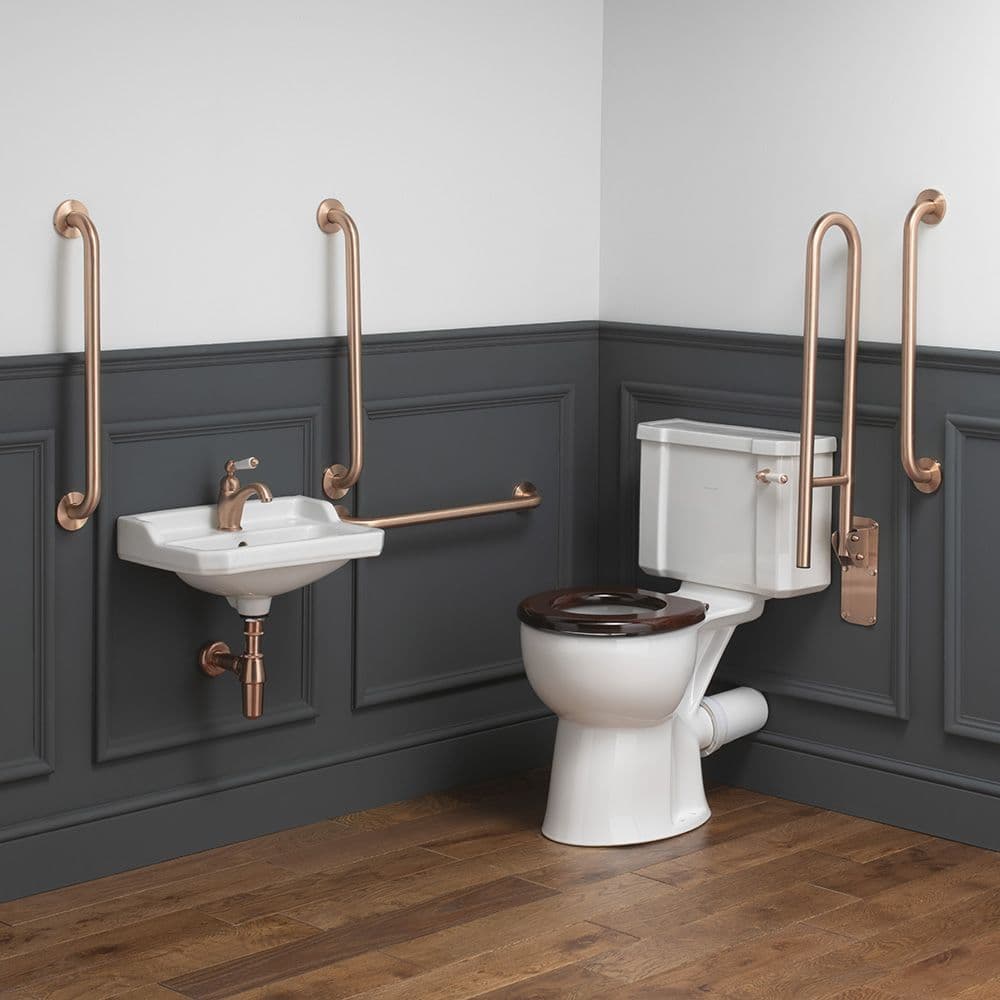 DTUK13XX Classic Close Coupled Doc M Toilet Pack - Classic Copper