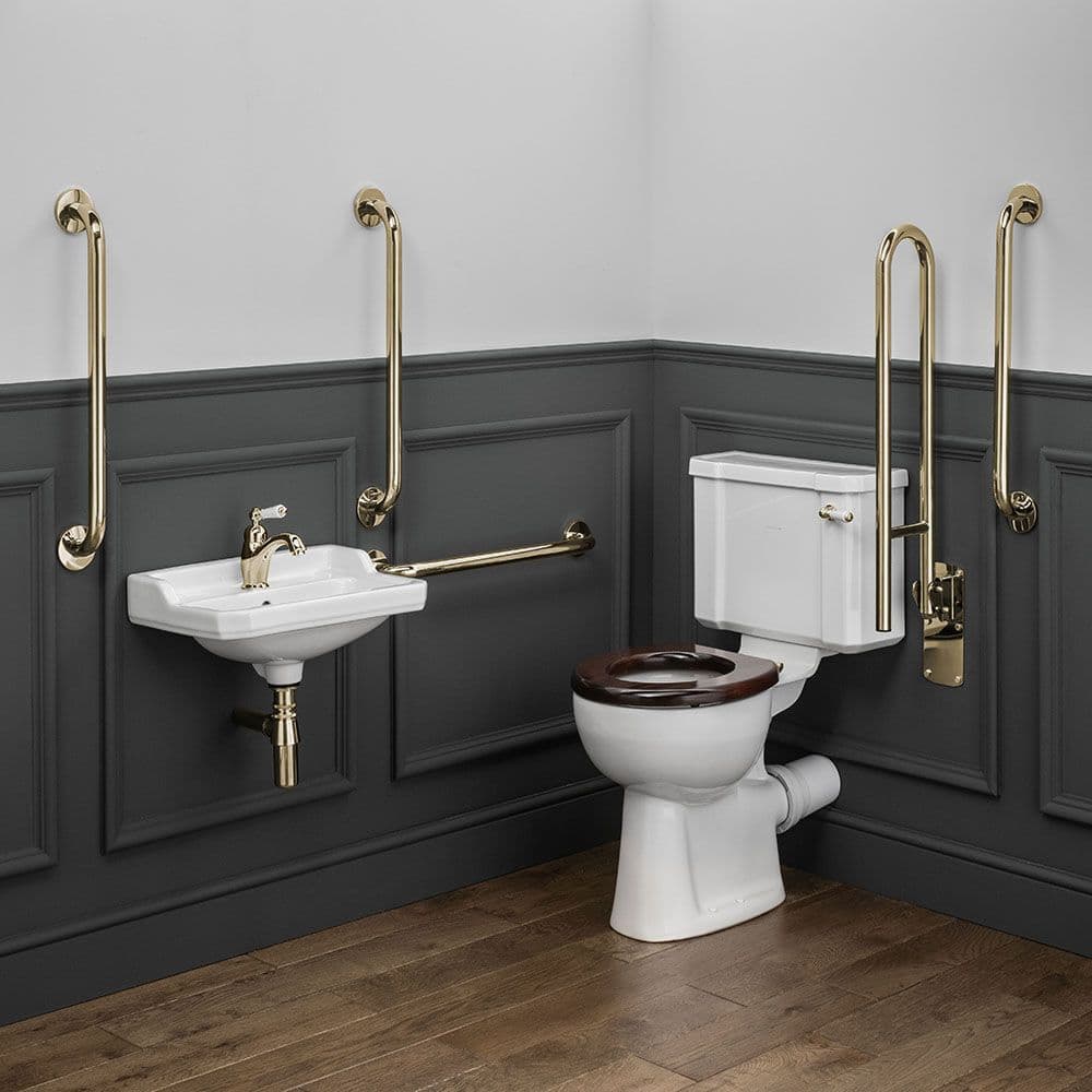DTUK13XX Classic Close Coupled Doc M Toilet Pack - Brass